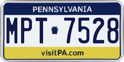 PA license plate MPT7528