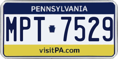 PA license plate MPT7529