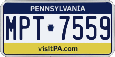 PA license plate MPT7559