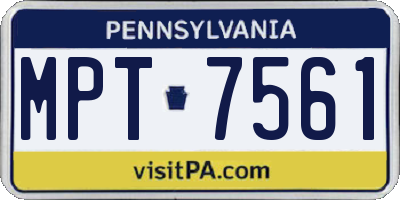 PA license plate MPT7561