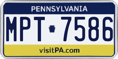 PA license plate MPT7586