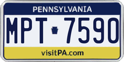 PA license plate MPT7590