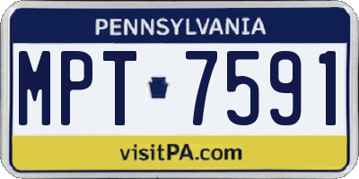 PA license plate MPT7591