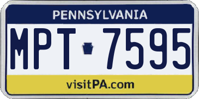PA license plate MPT7595