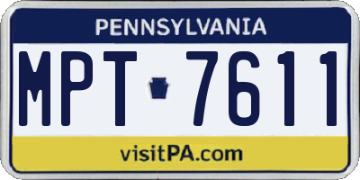 PA license plate MPT7611