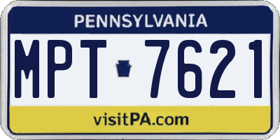 PA license plate MPT7621