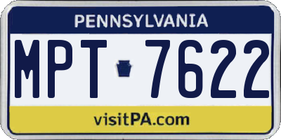 PA license plate MPT7622