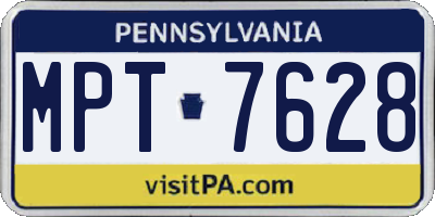 PA license plate MPT7628