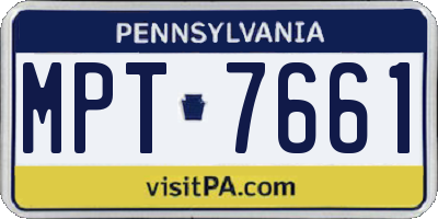 PA license plate MPT7661
