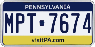 PA license plate MPT7674