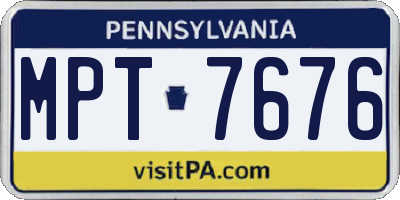 PA license plate MPT7676