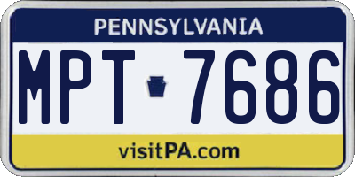 PA license plate MPT7686