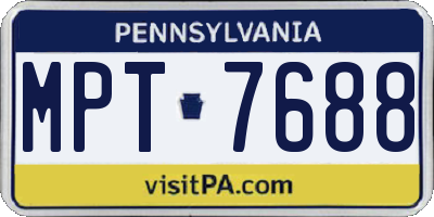 PA license plate MPT7688