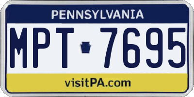 PA license plate MPT7695
