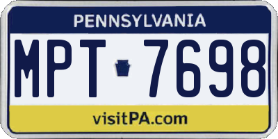 PA license plate MPT7698