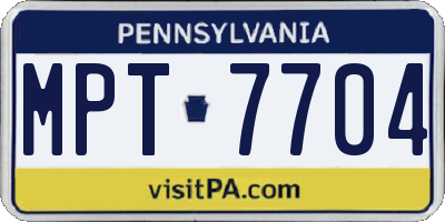 PA license plate MPT7704