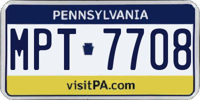 PA license plate MPT7708