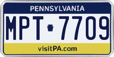 PA license plate MPT7709