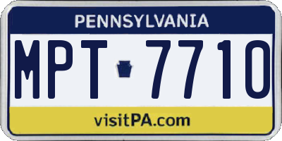 PA license plate MPT7710