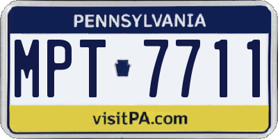 PA license plate MPT7711