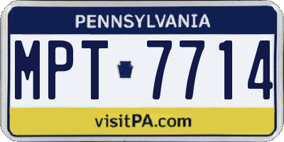 PA license plate MPT7714