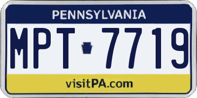 PA license plate MPT7719