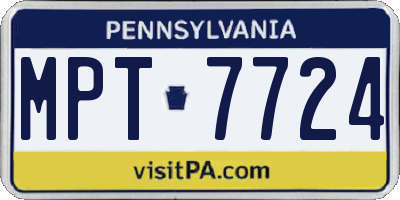 PA license plate MPT7724