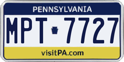 PA license plate MPT7727