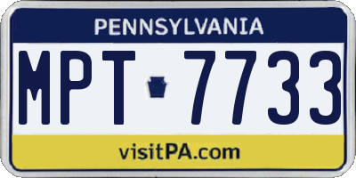PA license plate MPT7733