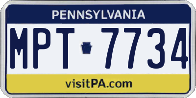 PA license plate MPT7734