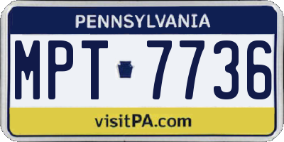 PA license plate MPT7736