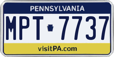 PA license plate MPT7737