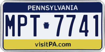 PA license plate MPT7741