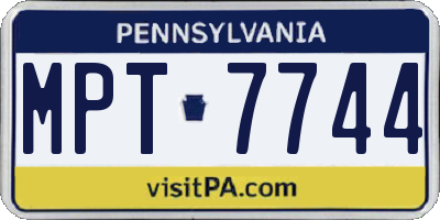PA license plate MPT7744