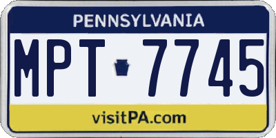 PA license plate MPT7745