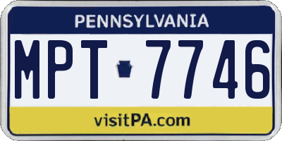 PA license plate MPT7746
