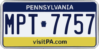 PA license plate MPT7757