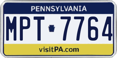 PA license plate MPT7764