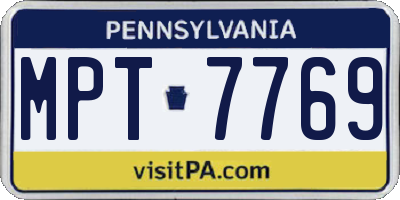 PA license plate MPT7769