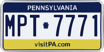 PA license plate MPT7771
