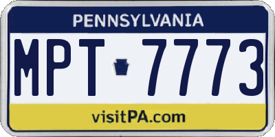 PA license plate MPT7773