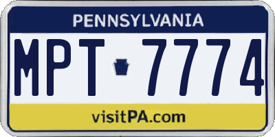 PA license plate MPT7774