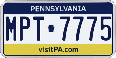 PA license plate MPT7775