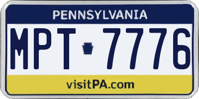 PA license plate MPT7776