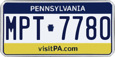 PA license plate MPT7780