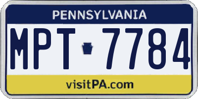PA license plate MPT7784