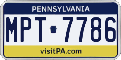 PA license plate MPT7786