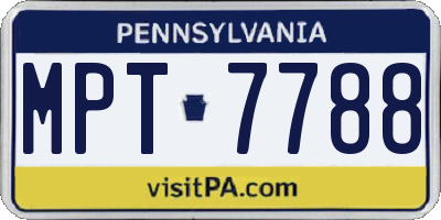 PA license plate MPT7788