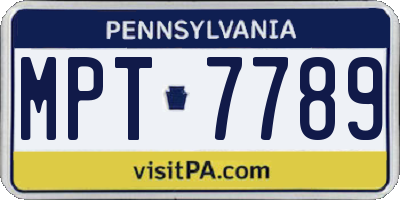 PA license plate MPT7789