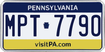 PA license plate MPT7790